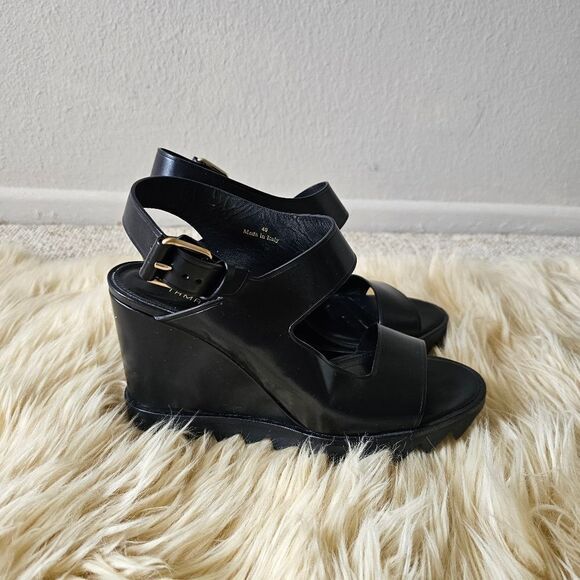 Tamara Mellon Black Leather Slingback Sandal Heels Size 40 - Picture 3 of 10